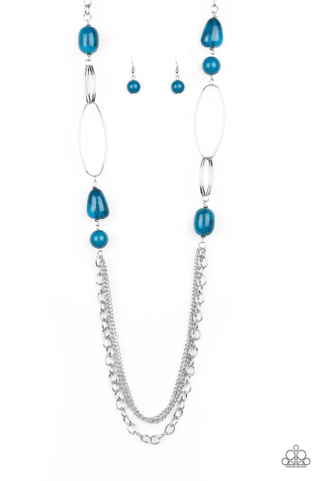Paparazzi Accessories Necklaces Pleasant Promenade Blue Stone Silver Necklace Paparazzi Paparazzi Accessories Necklaces Pleasant Promenade Blue Stone Silver Necklace Paparazzi