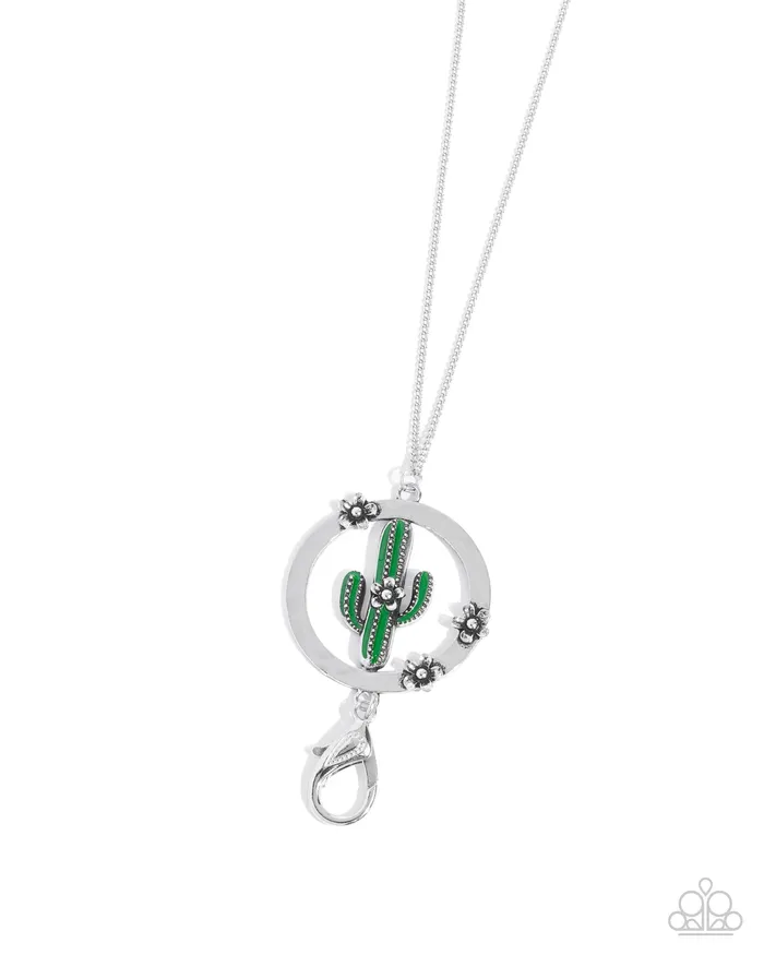 Paparazzi Accessories Necklaces Poetic Patio Green Cactus Silver Lanyard Necklace Paparazzi Paparazzi Accessories Necklaces Poetic Patio Green Cactus Silver Lanyard Necklace Paparazzi