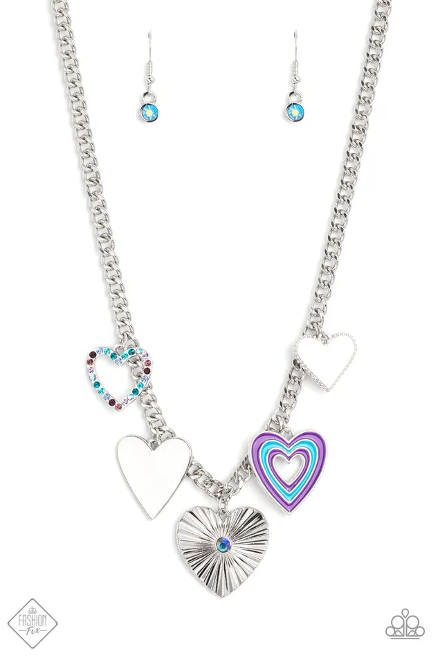 Paparazzi Accessories Necklaces Retro Rhapsody Multi Color Heart Silver Necklace Paparazzi Fashion Fix December 2022 Paparazzi Accessories Necklaces Retro Rhapsody Multi Color Heart Silver Necklace Paparazzi Fashion Fix December 2022