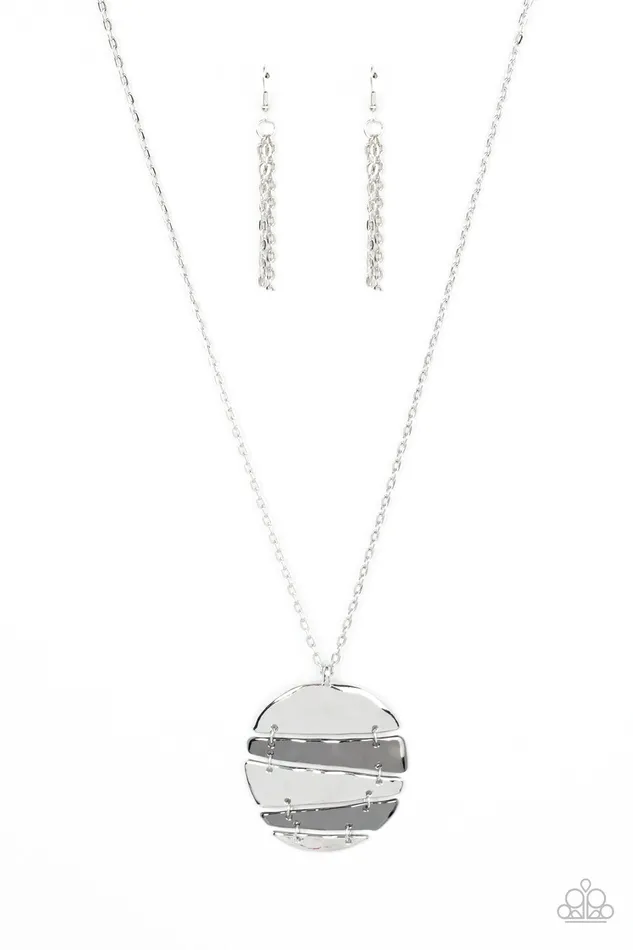 Paparazzi Accessories Necklaces Shattered Sunset Silver and Gunmetal Pendant Necklace Paparazzi Paparazzi Accessories Necklaces Shattered Sunset Silver and Gunmetal Pendant Necklace Paparazzi