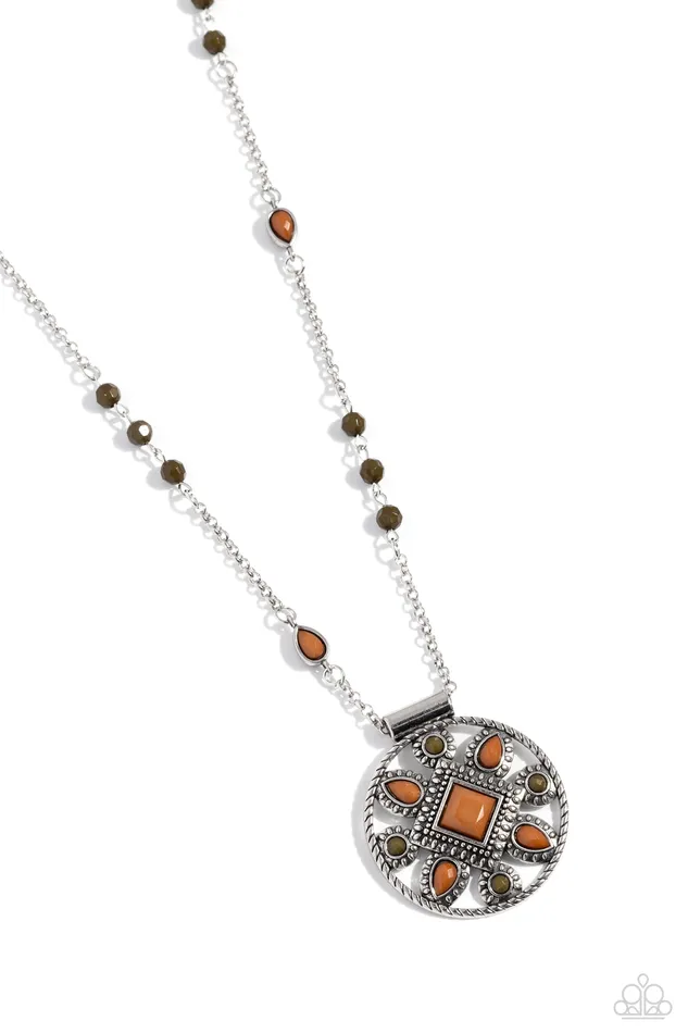 Paparazzi Accessories Necklaces Sierra Showroom Brown and Olive Stone Silver Long Necklace Paparazzi Paparazzi Accessories Necklaces Sierra Showroom Brown and Olive Stone Silver Long Necklace Paparazzi