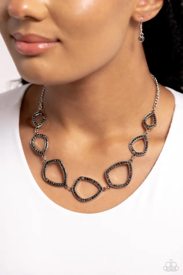 Paparazzi Accessories Necklaces The Real Deal Silver Hematite Short Necklace Paparazzi