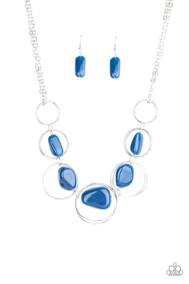 Paparazzi Accessories Necklaces Travel Log Paparazzi Blue Faux Rock Bead Silver Hoop Necklace Paparazzi Accessories Necklaces Travel Log Paparazzi Blue Faux Rock Bead Silver Hoop Necklace