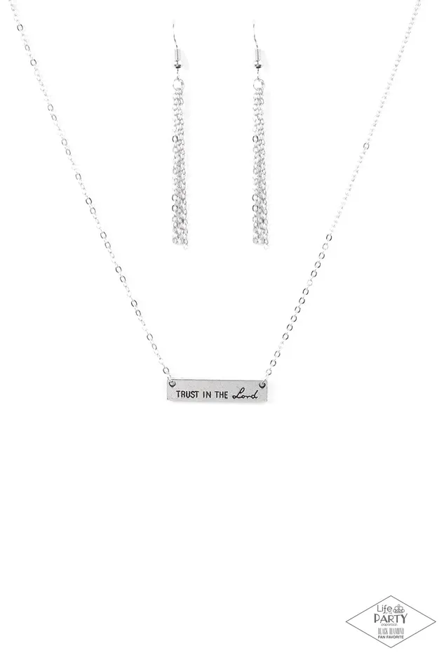 Paparazzi Accessories Necklaces Trust in the Lord Paparazzi Silver Inspirational Affirmation Pendant Necklace Paparazzi Accessories Necklaces Trust in the Lord Paparazzi Silver Inspirational Affirmation Pendant Necklace