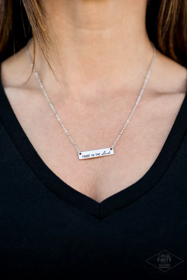 Paparazzi Accessories Necklaces Trust in the Lord Paparazzi Silver Inspirational Affirmation Pendant Necklace