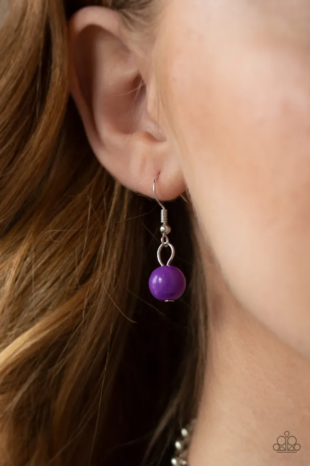 Paparazzi Accessories Necklaces Walk This BROADWAY Purple Bead Silver Necklace