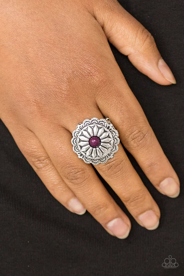 Paparazzi Accessories Rings Daringly Daisy Paparazzi Purple Bead Silver Flower Ring Paparazzi Accessories Rings Daringly Daisy Paparazzi Purple Bead Silver Flower Ring