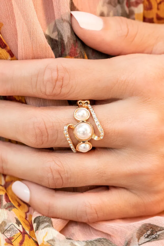 Paparazzi Accessories Rings Posh Progression Gold White Pearl Ring