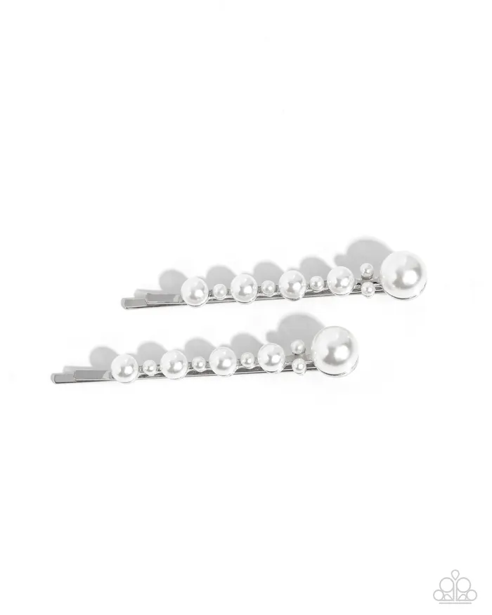 Paparazzi Accessories Rings Prom Princess White Pearl Silver Hair Clips Paparazzi Paparazzi Accessories Rings Prom Princess White Pearl Silver Hair Clips Paparazzi