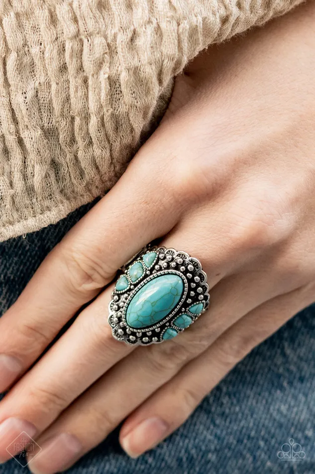 Paparazzi Accessories Rings Rustler Road Blue Turquoise Silver Ring