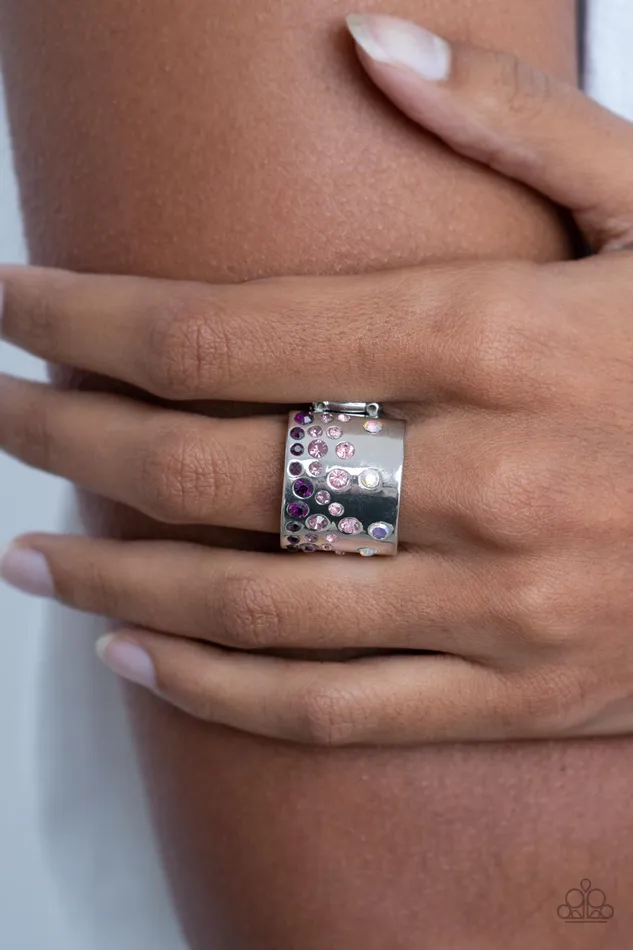 Paparazzi Accessories Rings Sizzling Sultry Purple Ombre Rhinestone Ring Paparazzi