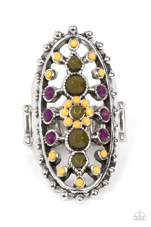 Paparazzi Accessories Rings Sonoran Solstice Yellow Purple Olive Bead Silver Ring Paparazzi Paparazzi Accessories Rings Sonoran Solstice Yellow Purple Olive Bead Silver Ring Paparazzi