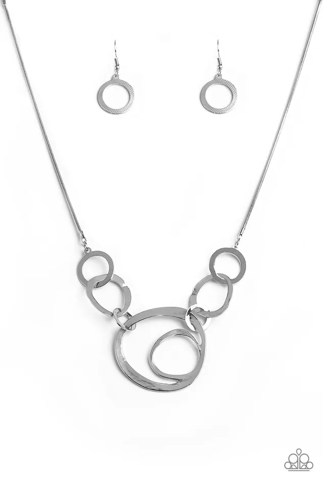 Paparazzi Progressively Vogue Silver Hammered Ring Necklace Paparazzi Accessories Necklaces Paparazzi Progressively Vogue Silver Hammered Ring Necklace Paparazzi Accessories Necklaces