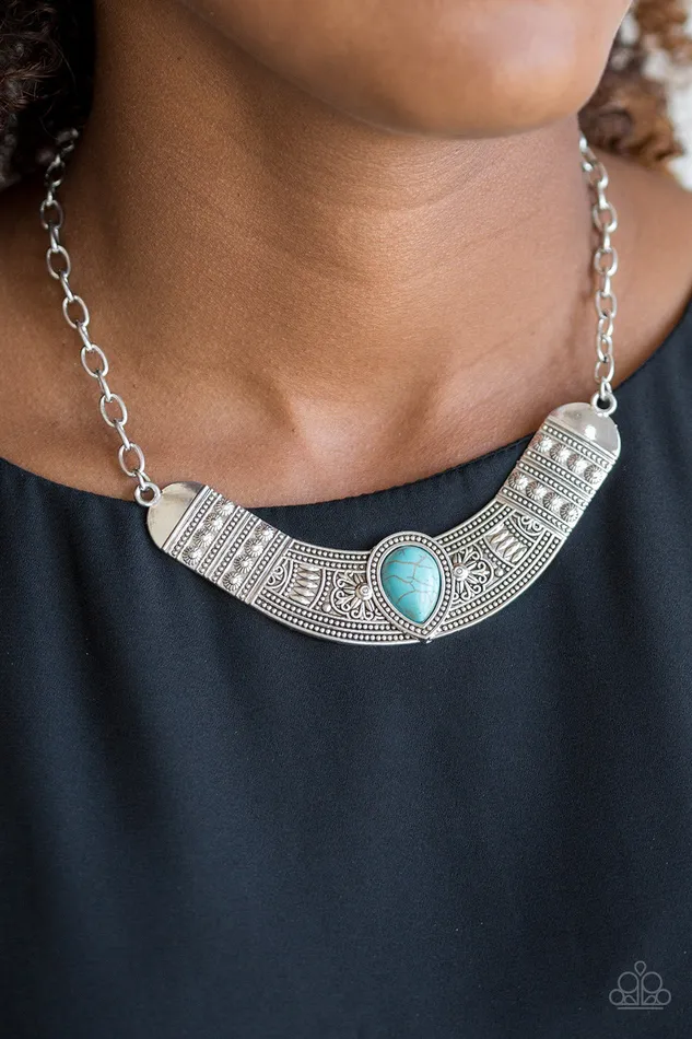 Paparazzi Very Venturous Blue Turquoise Tribal Crescent Necklace Paparazzi Accessories Necklaces Paparazzi Very Venturous Blue Turquoise Tribal Crescent Necklace Paparazzi Accessories Necklaces
