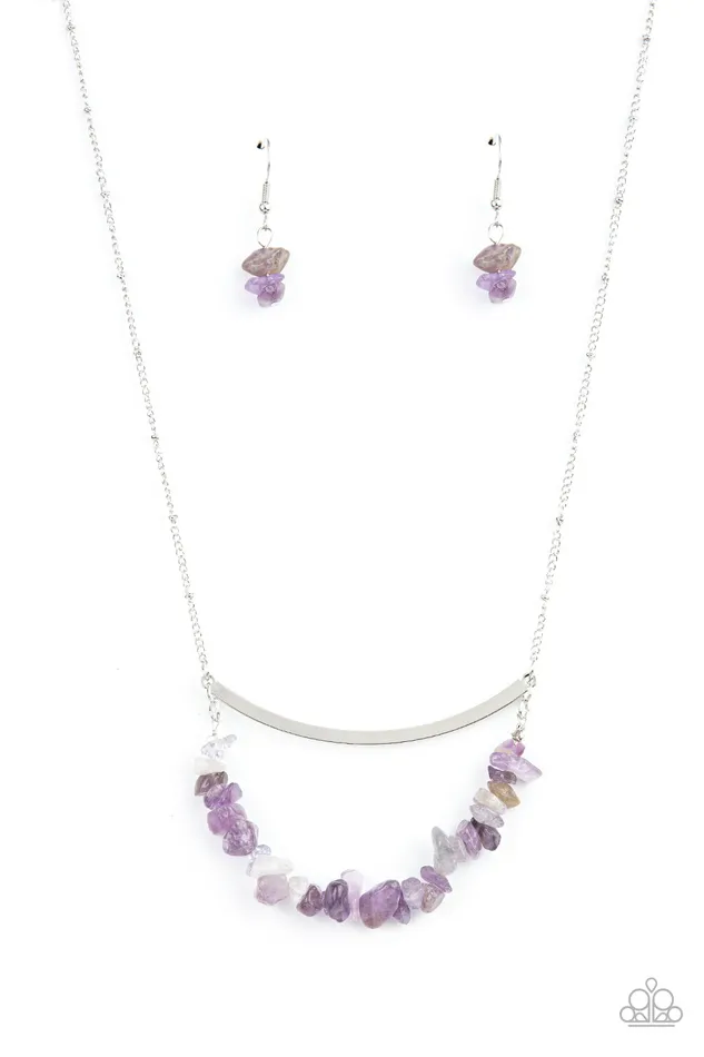 Pebble Prana Purple Stone Silver Layered Necklace Paparazzi Paparazzi Accessories Necklaces Pebble Prana Purple Stone Silver Layered Necklace Paparazzi Paparazzi Accessories Necklaces