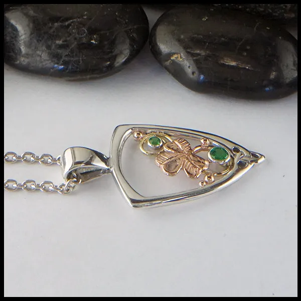 Pendant with Shamrock and Tsavorite Walker Metalsmiths Necklaces