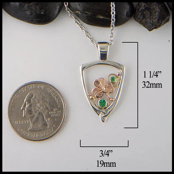 Pendant with Shamrock and Tsavorite Walker Metalsmiths Necklaces