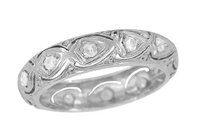 Platinum Art Deco Engraved Filigree Shields Vintage Diamond Wedding Ring Size 675 5mm Wide Antique Jewelry Mall Rings Platinum Art Deco Engraved Filigree Shields Vintage Diamond Wedding Ring Size 675 5mm Wide Antique Jewelry Mall Rings
