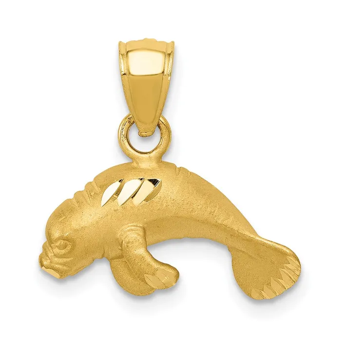 PreStyled Sets 10k Yellow Gold 16 mm Manatee Pendant 135 grams Qgold