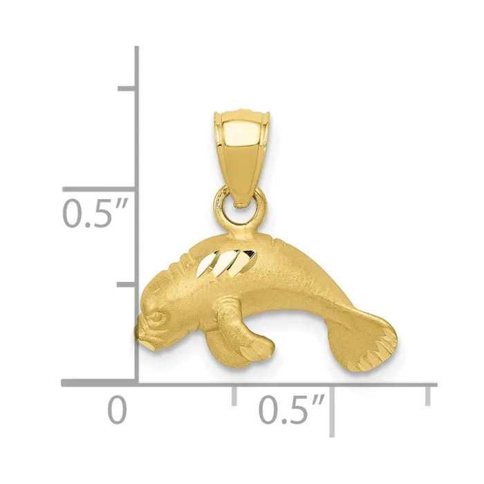 PreStyled Sets 10k Yellow Gold 16 mm Manatee Pendant 135 grams Qgold PreStyled Sets 10k Yellow Gold 16 mm Manatee Pendant 135 grams Qgold