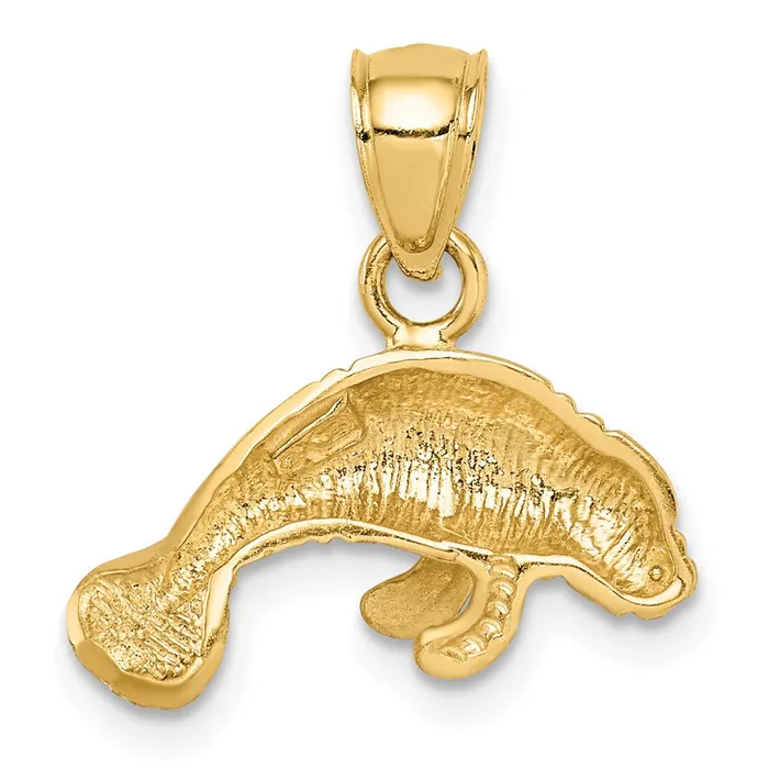 PreStyled Sets 10k Yellow Gold 16 mm Manatee Pendant 135 grams Qgold PreStyled Sets 10k Yellow Gold 16 mm Manatee Pendant 135 grams Qgold