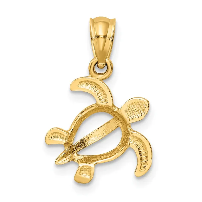 PreStyled Sets Qgold 14k Yellow Gold 13 mm Open Turtle Pendant 076 grams PreStyled Sets Qgold 14k Yellow Gold 13 mm Open Turtle Pendant 076 grams