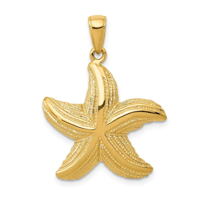PreStyled Sets Qgold 14k Yellow Gold 19 mm Starfish Pendant 309 grams