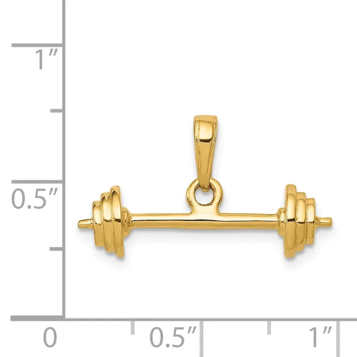 PreStyled Sets Qgold 14k Yellow Gold 23 mm 3D Barbell Pendant 236 grams PreStyled Sets Qgold 14k Yellow Gold 23 mm 3D Barbell Pendant 236 grams