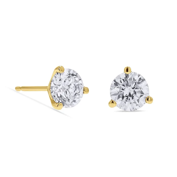 PreStyled Sets Skeies Jewelers Yellow Gold Classic Diamond Studs