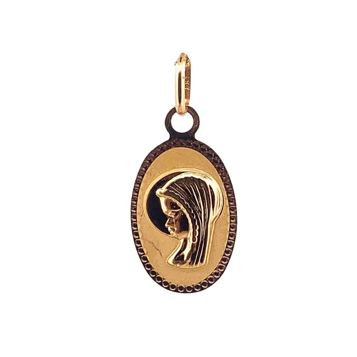 PreStyled Sets SPAIN Medalla de la Virgen Nia en Oro 14k Gold Oval 04 x 08