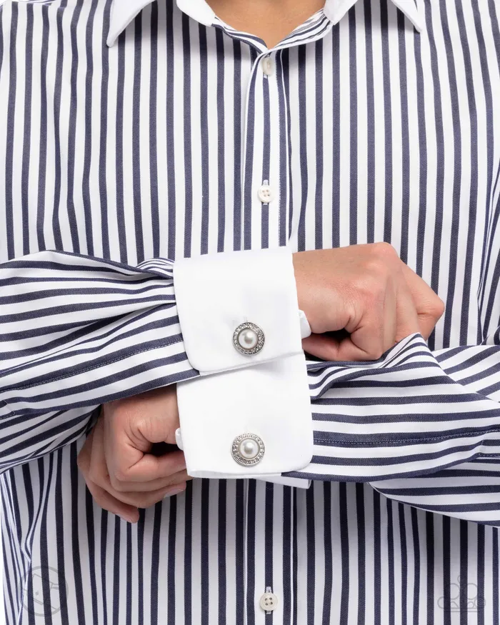 Protective Pearls White Pearl Silver Cuff Links Paparazzi Paparazzi Accessories Rings