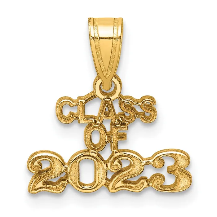 Qgold 10k Yellow Gold 15 mm Block CLASS OF 2023 Charm 042 grams Charm Necklaces Qgold 10k Yellow Gold 15 mm Block CLASS OF 2023 Charm 042 grams Charm Necklaces