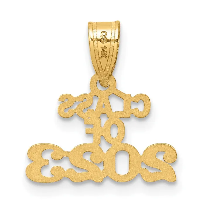 Qgold 10k Yellow Gold 15 mm Block CLASS OF 2023 Charm 042 grams Charm Necklaces Qgold 10k Yellow Gold 15 mm Block CLASS OF 2023 Charm 042 grams Charm Necklaces
