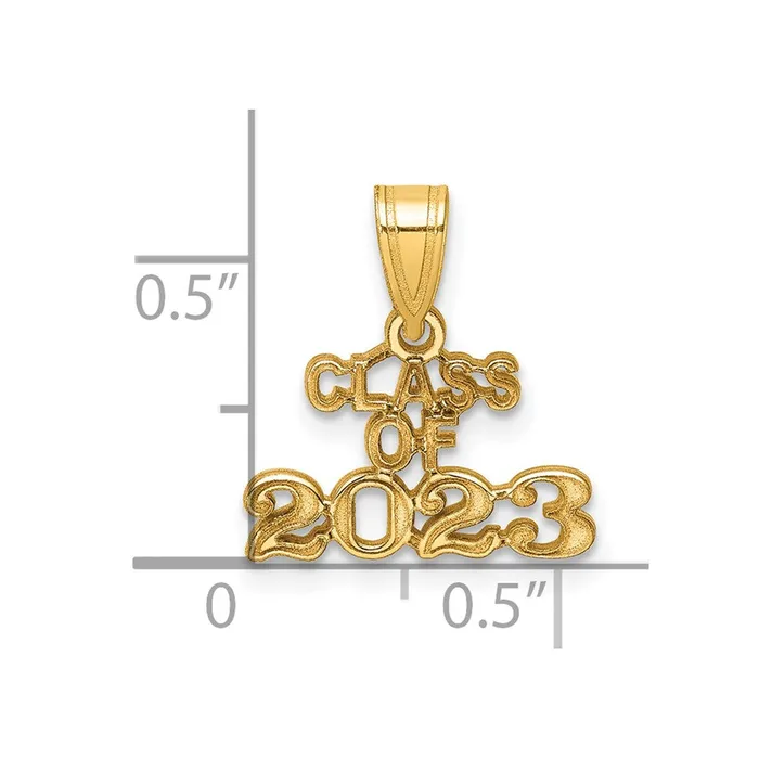 Qgold 10k Yellow Gold 15 mm Block CLASS OF 2023 Charm 042 grams Charm Necklaces Qgold 10k Yellow Gold 15 mm Block CLASS OF 2023 Charm 042 grams Charm Necklaces