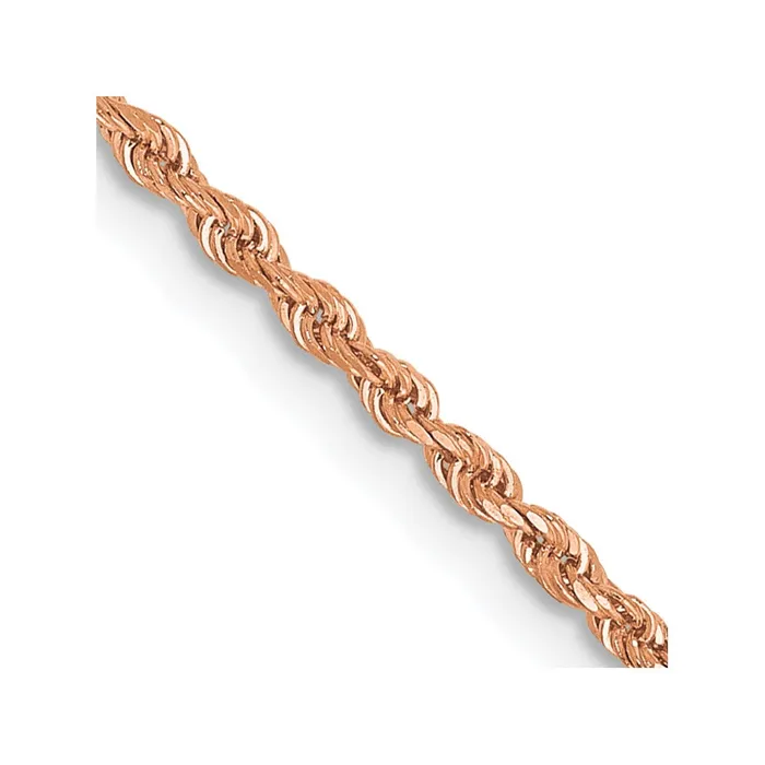 Qgold 14k Rose Gold 15 mm Diamondcut Rope with Lobster Clasp Chain 314 grams Necklaces Qgold 14k Rose Gold 15 mm Diamondcut Rope with Lobster Clasp Chain 314 grams Necklaces