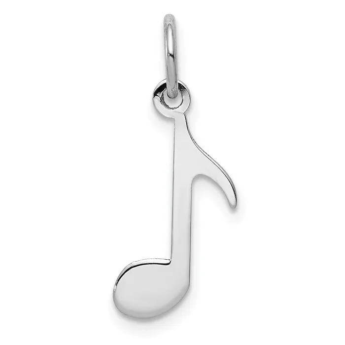 Qgold 14k White Gold 10 mm Polished Musical Note Charm 026 grams Charm Necklaces Qgold 14k White Gold 10 mm Polished Musical Note Charm 026 grams Charm Necklaces