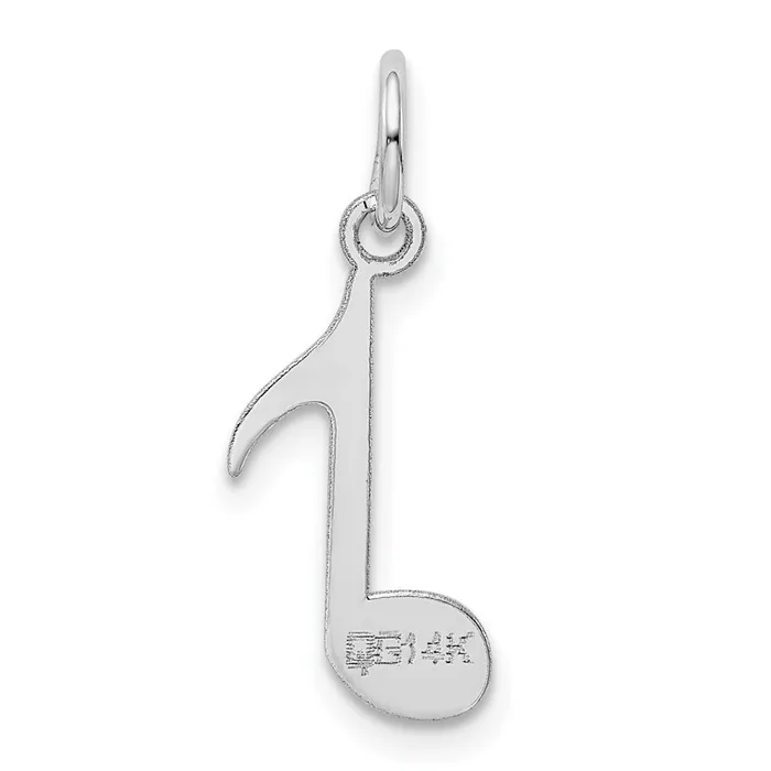 Qgold 14k White Gold 10 mm Polished Musical Note Charm 026 grams Charm Necklaces