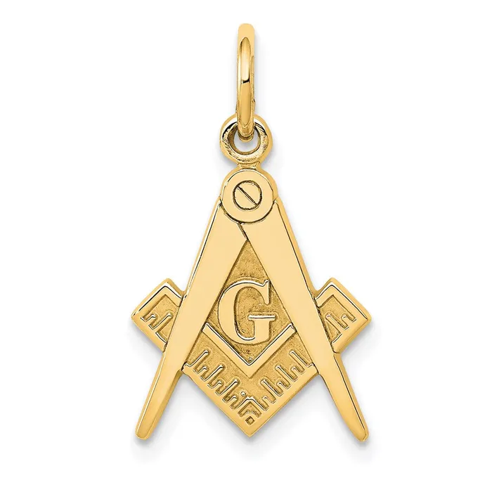 Qgold 14k Yellow Gold 11 mm Polished and Textured Masonic Symbol Charm 096 grams Charm Necklaces Qgold 14k Yellow Gold 11 mm Polished and Textured Masonic Symbol Charm 096 grams Charm Necklaces
