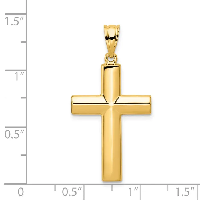 Qgold 14k Yellow Gold 175 mm Hollow Cross Pendant 126 grams Necklaces Qgold 14k Yellow Gold 175 mm Hollow Cross Pendant 126 grams Necklaces