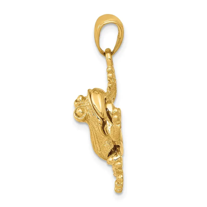 Qgold 14k Yellow Gold 20 mm Solid Polished 3D Moveable Frog Pendant 364 grams PreStyled Sets Qgold 14k Yellow Gold 20 mm Solid Polished 3D Moveable Frog Pendant 364 grams PreStyled Sets