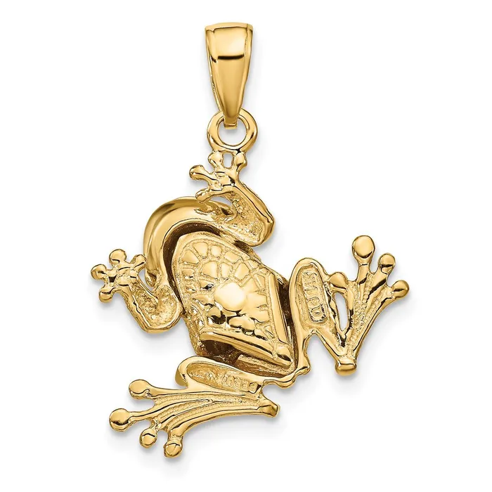 Qgold 14k Yellow Gold 20 mm Solid Polished 3D Moveable Frog Pendant 364 grams PreStyled Sets Qgold 14k Yellow Gold 20 mm Solid Polished 3D Moveable Frog Pendant 364 grams PreStyled Sets