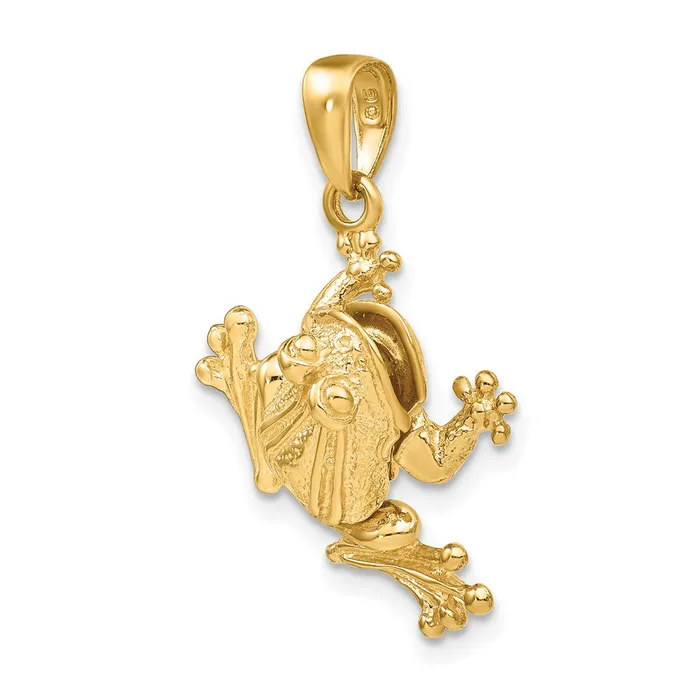 Qgold 14k Yellow Gold 20 mm Solid Polished 3D Moveable Frog Pendant 364 grams PreStyled Sets Qgold 14k Yellow Gold 20 mm Solid Polished 3D Moveable Frog Pendant 364 grams PreStyled Sets
