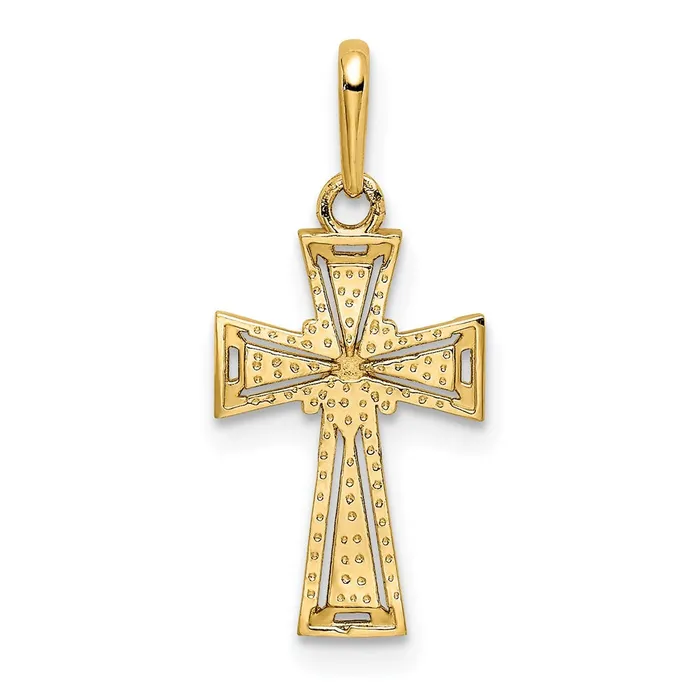 Qgold 14k Yellow Gold 95 mm DC Cross Pendant 056 grams Necklaces