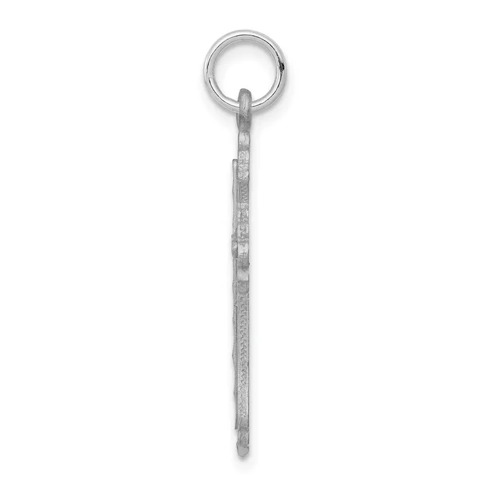 Qgold Charm Necklaces 10k White Gold 16 mm DiamondCut Cross Charm 118 grams Qgold Charm Necklaces 10k White Gold 16 mm DiamondCut Cross Charm 118 grams