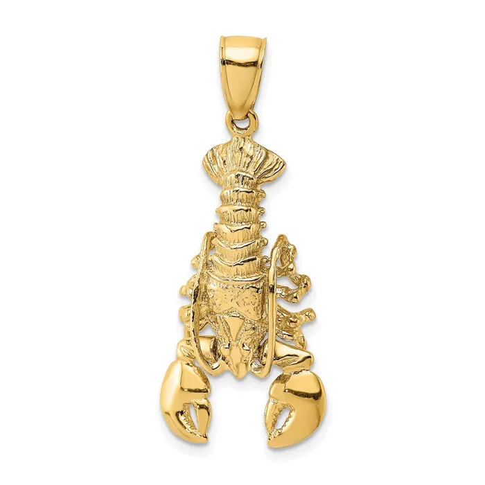 Qgold Charm Necklaces 10k Yellow Gold 151 mm 2D Moveable Lobster Charm 426 grams Qgold Charm Necklaces 10k Yellow Gold 151 mm 2D Moveable Lobster Charm 426 grams