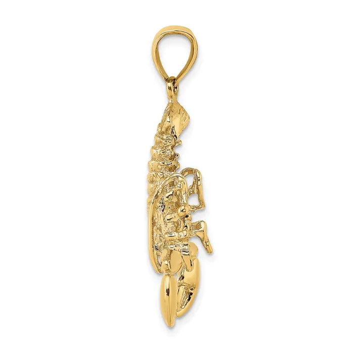 Qgold Charm Necklaces 10k Yellow Gold 151 mm 2D Moveable Lobster Charm 426 grams Qgold Charm Necklaces 10k Yellow Gold 151 mm 2D Moveable Lobster Charm 426 grams