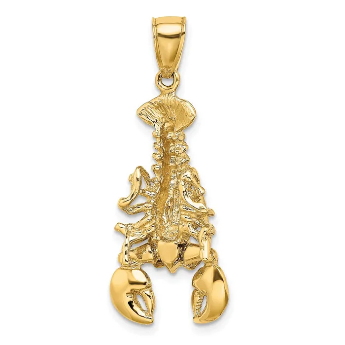 Qgold Charm Necklaces 10k Yellow Gold 151 mm 2D Moveable Lobster Charm 426 grams Qgold Charm Necklaces 10k Yellow Gold 151 mm 2D Moveable Lobster Charm 426 grams
