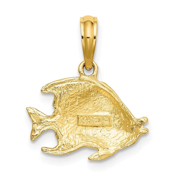 Qgold Charm Necklaces 10k Yellow Gold 1635 mm Polished Textured Fish Charm 096 grams Qgold Charm Necklaces 10k Yellow Gold 1635 mm Polished Textured Fish Charm 096 grams