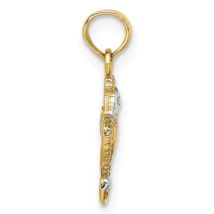 Qgold Charm Necklaces 10k Yellow wRhodium 63 mm 2D Seahorse Charm 053 grams Qgold Charm Necklaces 10k Yellow wRhodium 63 mm 2D Seahorse Charm 053 grams