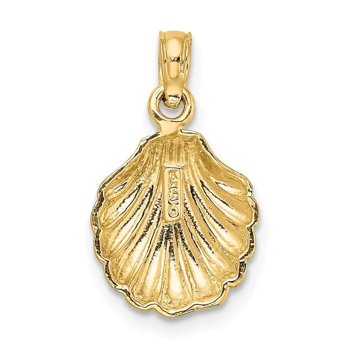 Qgold Charm Necklaces 14k Yellow Gold 1105 mm Polished Scallop Shell Charm 106 grams Qgold Charm Necklaces 14k Yellow Gold 1105 mm Polished Scallop Shell Charm 106 grams